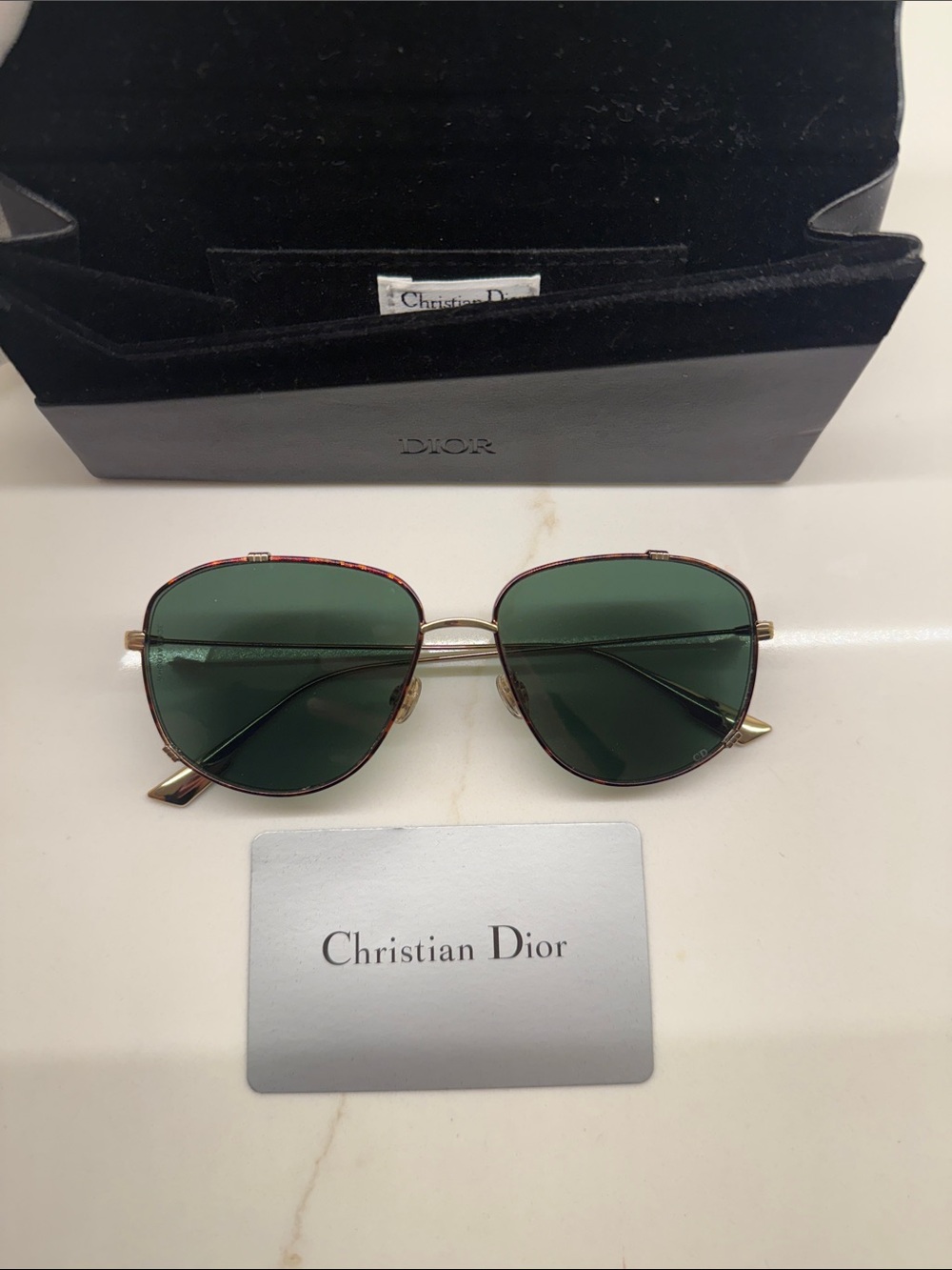 Authentic Dior monsieur 3 Gold Sunglasses with Case